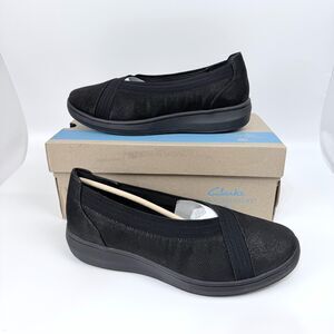 Clarks Cloudsteppers Breezesky Air Black Size 9 Wide Width Cushion Women's Flats